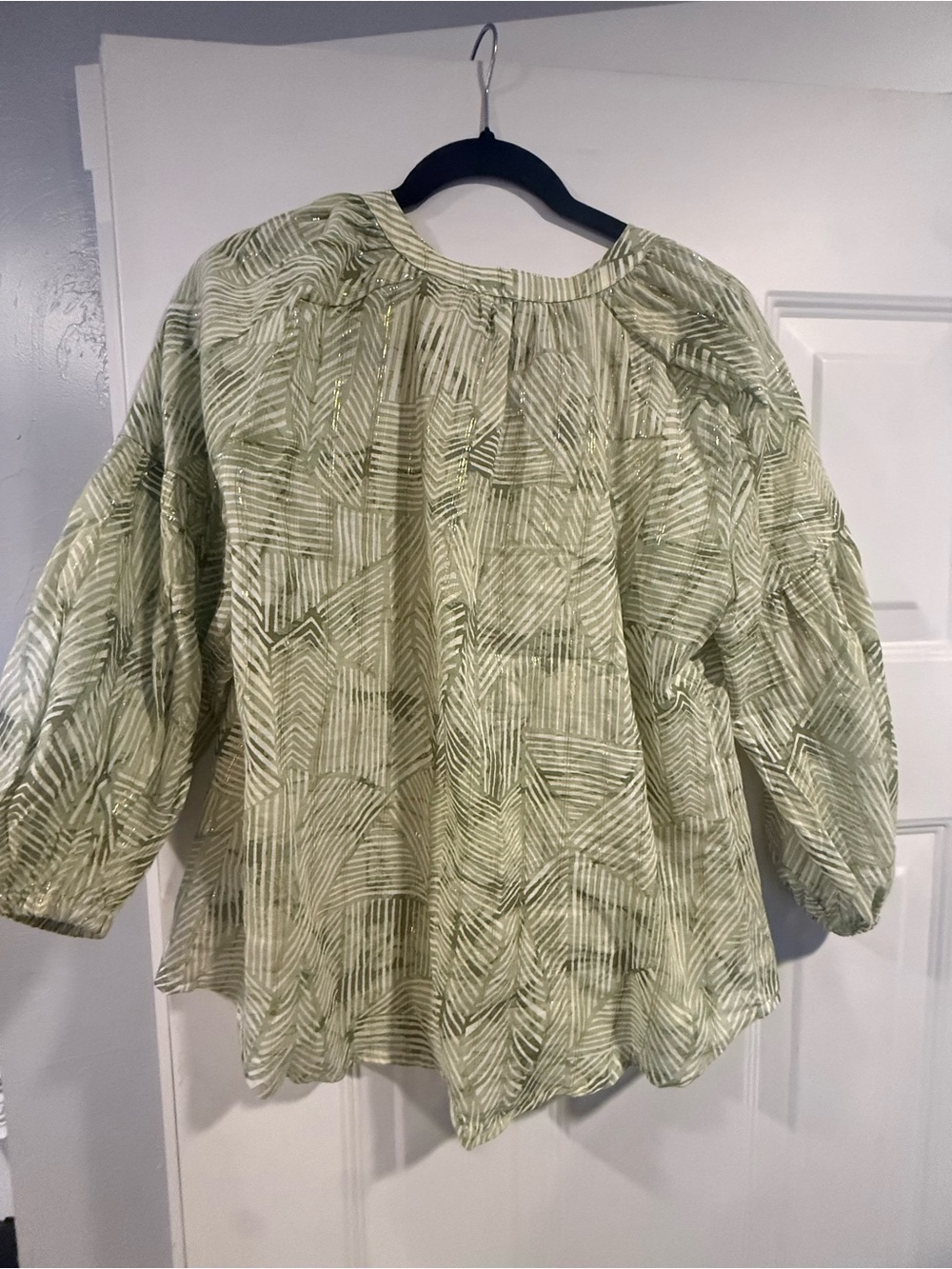 Light Sage Geometric-Print Women's Tunic